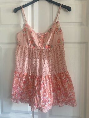 Pink Floral Tiered Victoria Secret Spaghetti Strap Sundress